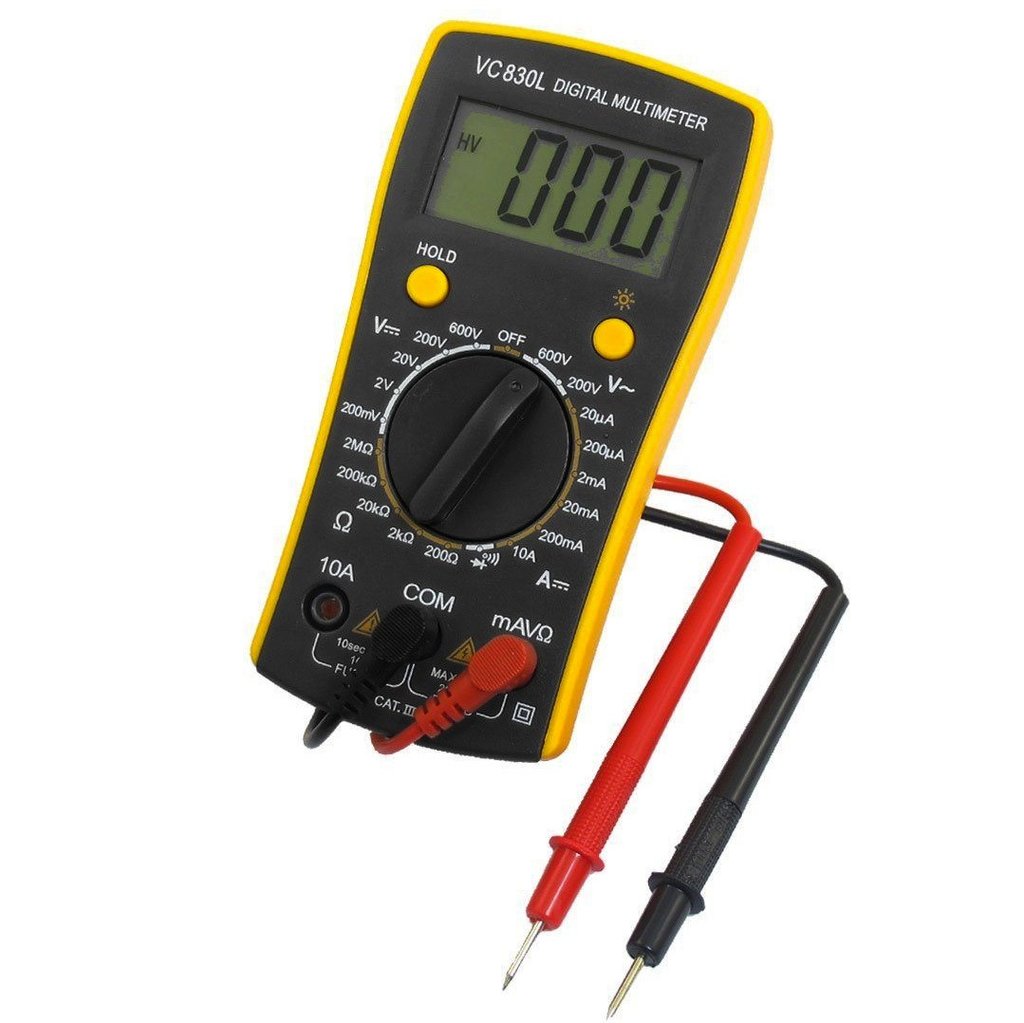 multimeter for Measures amperage and voltage